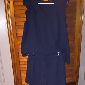 Emory Rose-Elegant Navy Sleeveless Ensemble